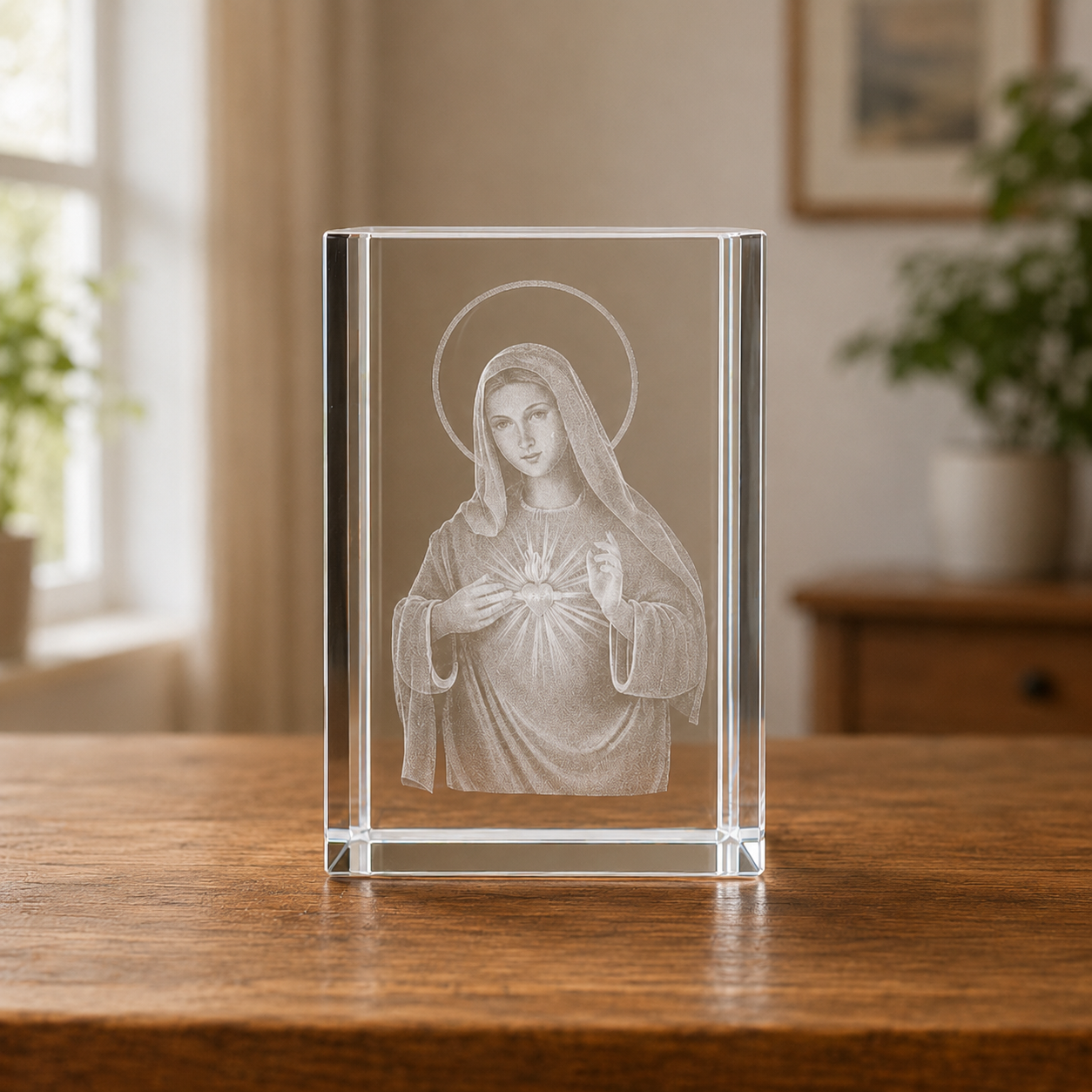 Sacred Heart Mary Crystal Keepsake