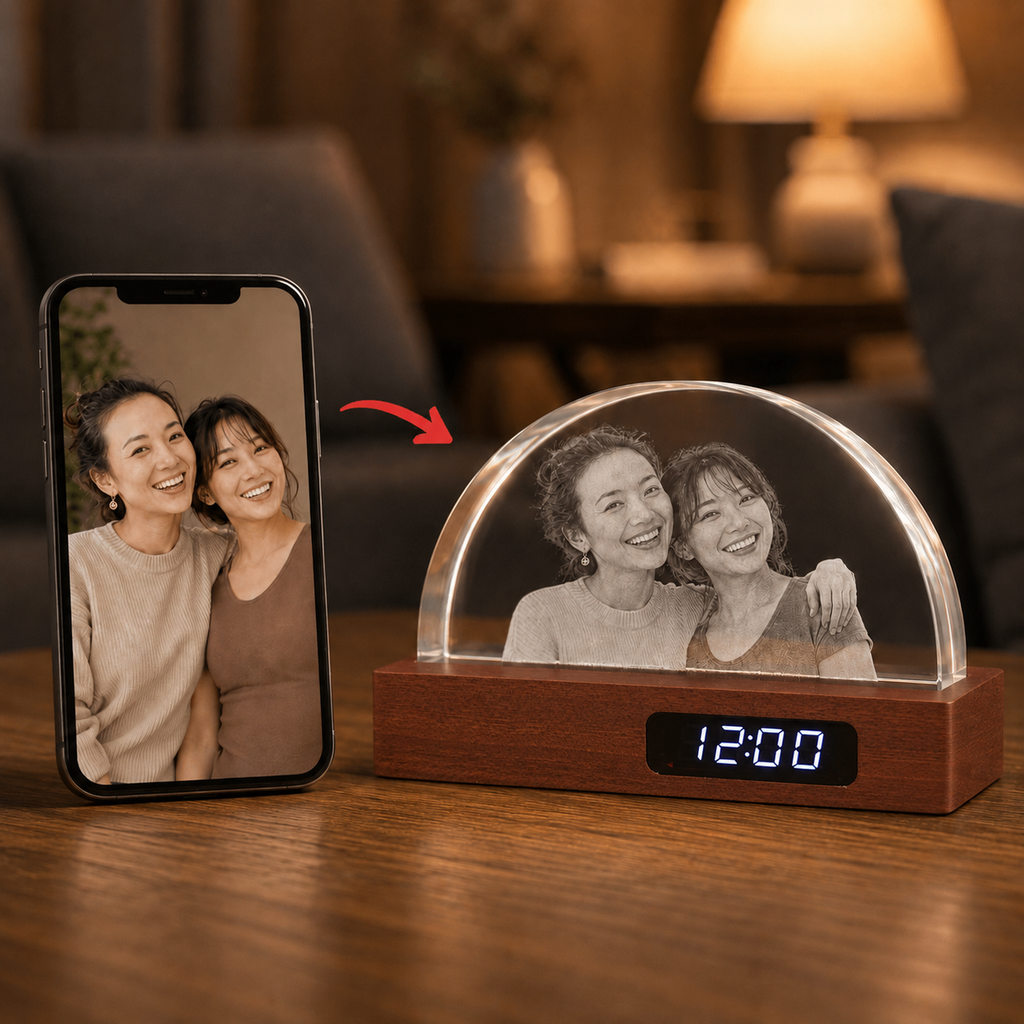 Custom 3D Crystal Arc Keepsake | Personalized Engraved Gift