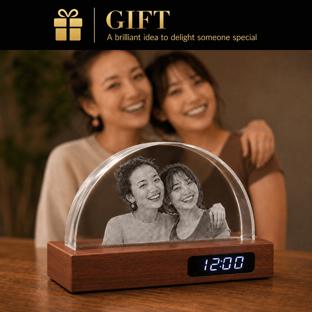 Custom 3D Crystal Arc Keepsake | Personalized Engraved Gift
