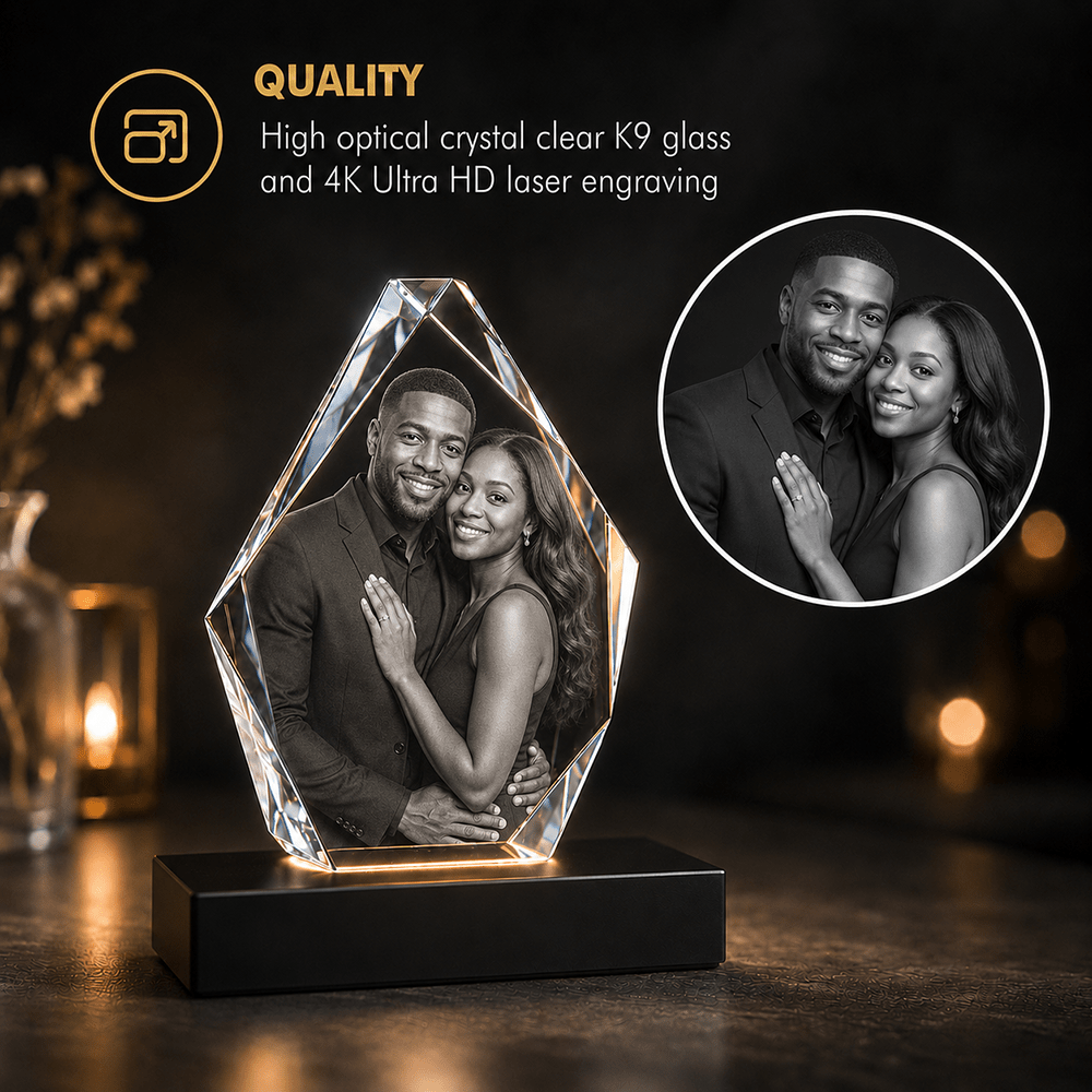 3D Crystal Hexagon Gift for Mom | Custom Mother's Day Keepsake - Laverina