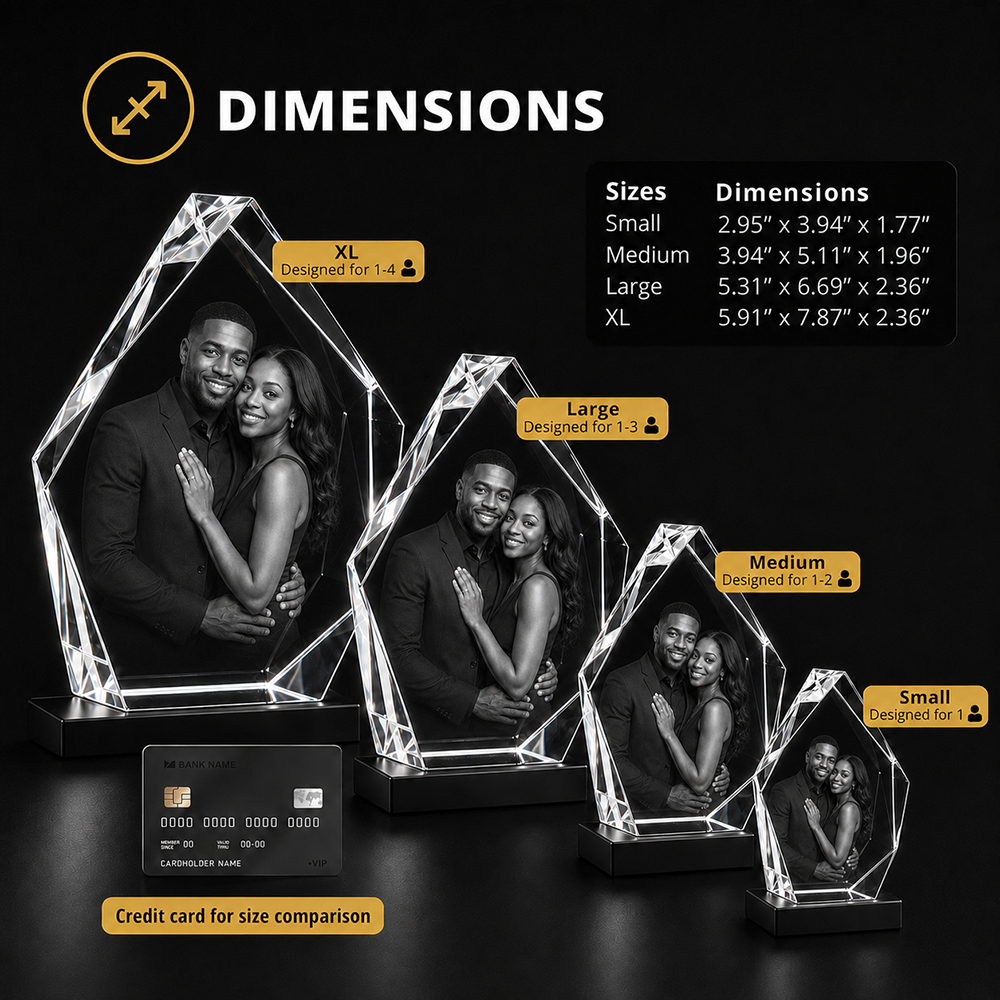 Custom 3D Crystal Hexagon Keepsake | Personalized Engraved Gift