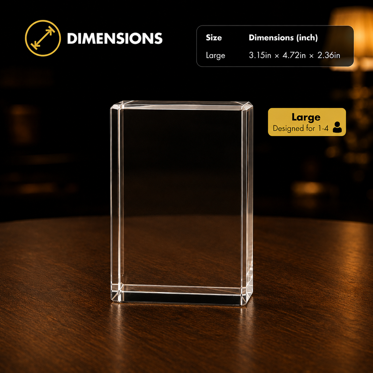 Custom 3D Crystal Rectangle Keepsake | Personalized Engraved Gift