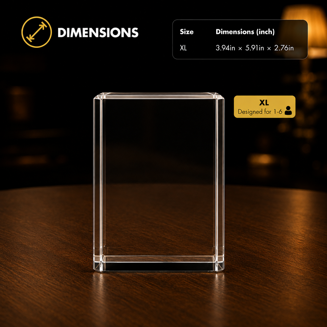 Custom 3D Crystal Rectangle Keepsake | Personalized Engraved Gift