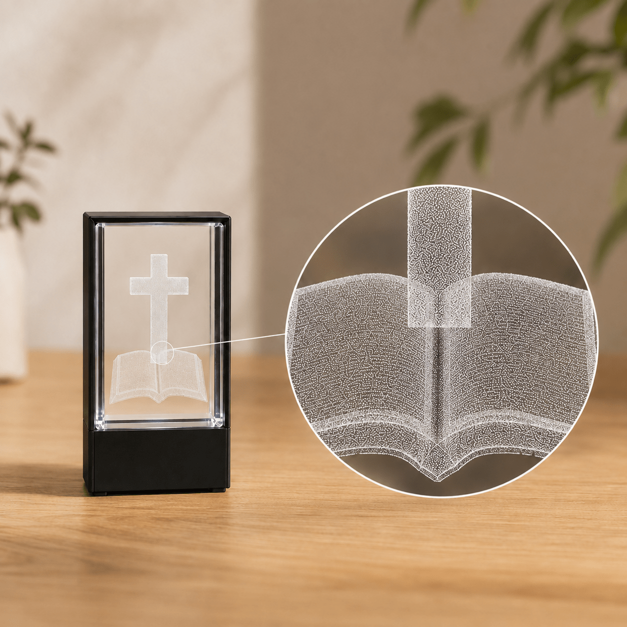 Cross with Bible Crystal Keepsake - Laverina