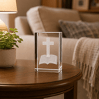 Cross with Bible Crystal Keepsake - Laverina