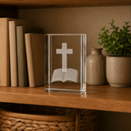 Cross with Bible Crystal Keepsake - Laverina