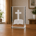 Cross with Bible Crystal Keepsake - Laverina