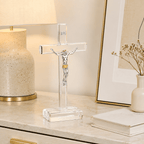 Crystal Cross with Jesus Figurine - Laverina