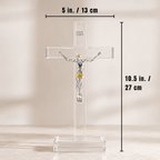 Crystal Cross with Jesus Figurine - Laverina