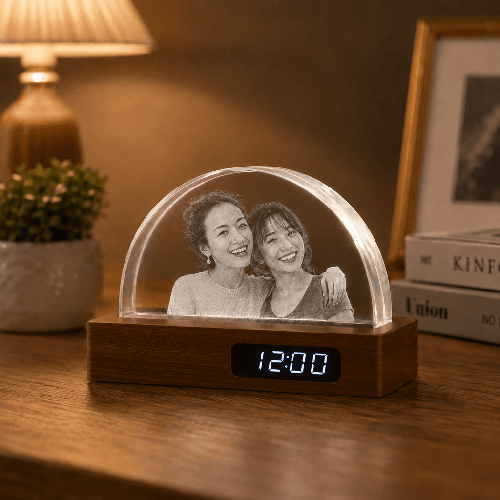 Custom 3D Crystal Arc Keepsake | Personalized Engraved Gift - Laverina