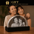 Custom 3D Crystal Arc Keepsake | Personalized Engraved Gift - Laverina