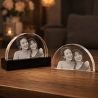Custom 3D Crystal Arc Keepsake | Personalized Engraved Gift - Laverina