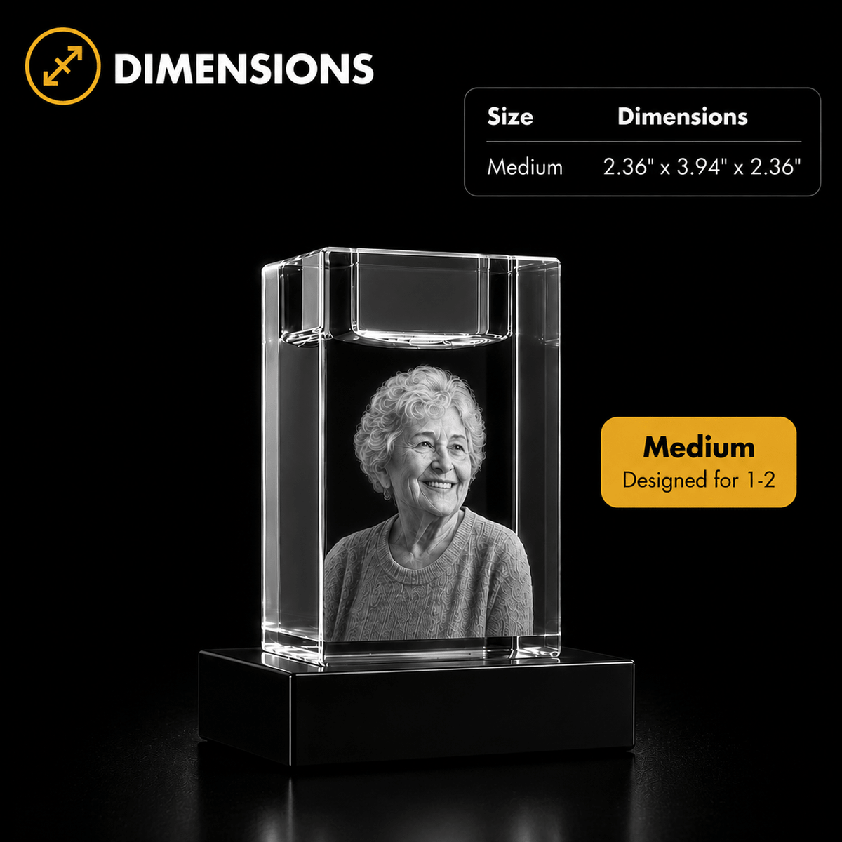 Custom 3D Crystal Candle Holder | Personalized Engraved Gift - Laverina