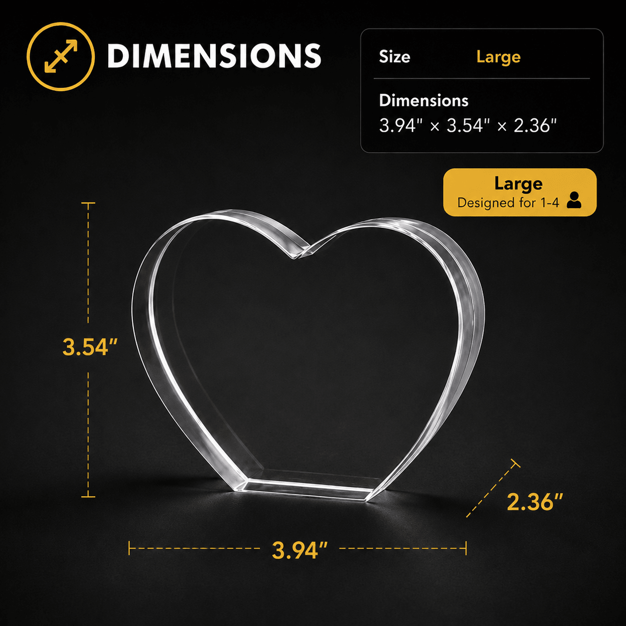 Custom 3D Crystal Heart Keepsake | Personalized Engraved Gift - Laverina