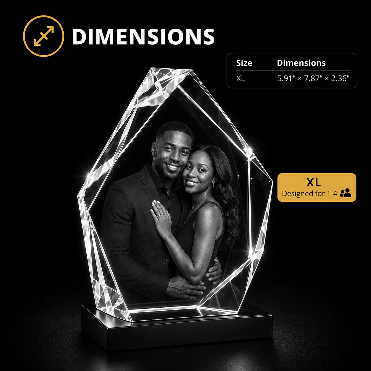 Custom 3D Crystal Hexagon Keepsake | Personalized Engraved Gift - Laverina
