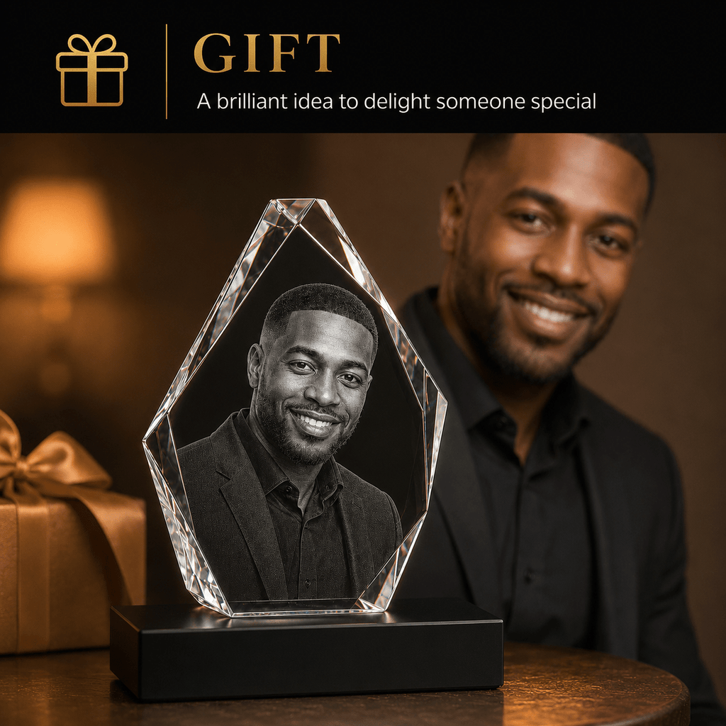 Custom 3D Crystal Hexagon Keepsake | Personalized Engraved Gift - Laverina