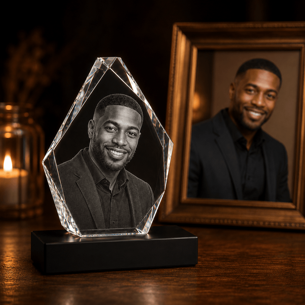 Custom 3D Crystal Hexagon Keepsake | Personalized Engraved Gift - Laverina