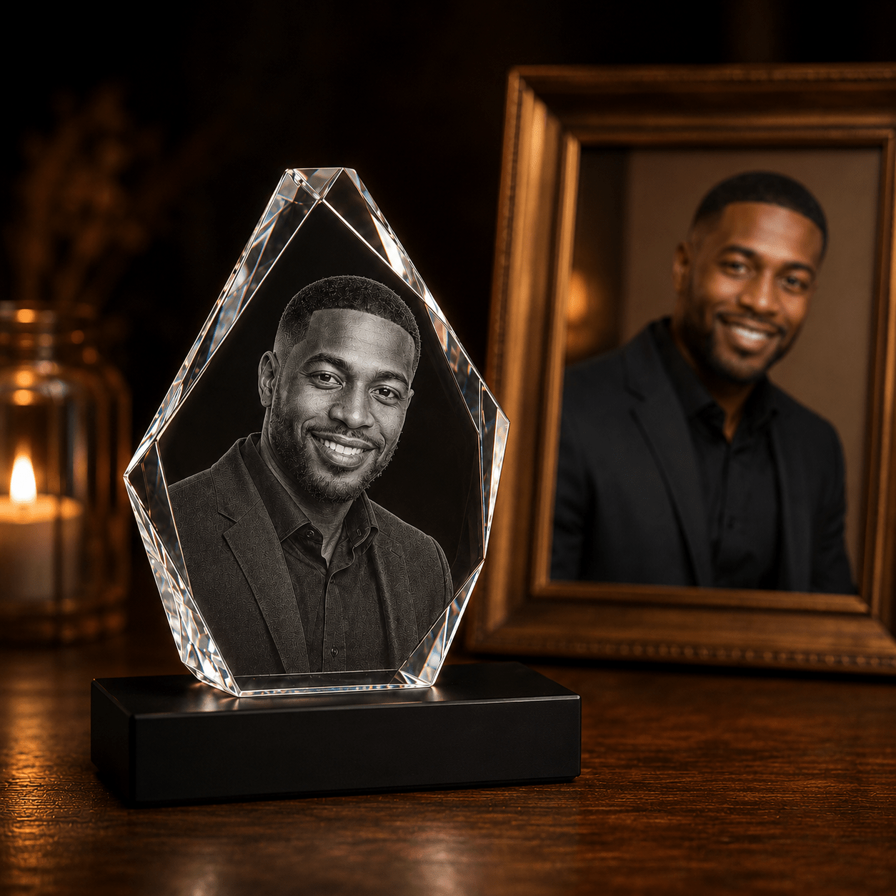 Custom 3D Crystal Hexagon Keepsake | Personalized Engraved Gift - Laverina