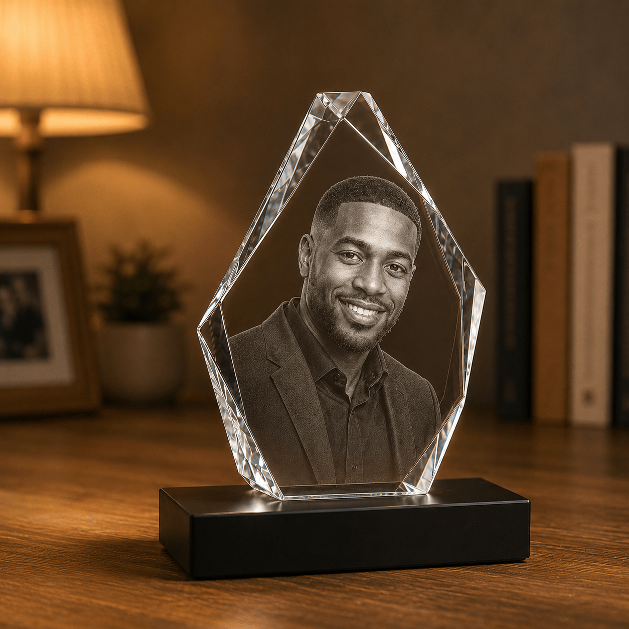 Custom 3D Crystal Hexagon Keepsake | Personalized Engraved Gift - Laverina
