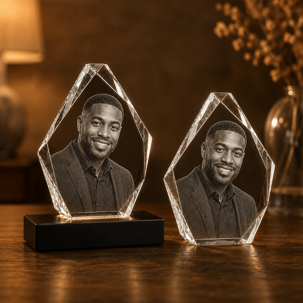 Custom 3D Crystal Hexagon Keepsake | Personalized Engraved Gift - Laverina