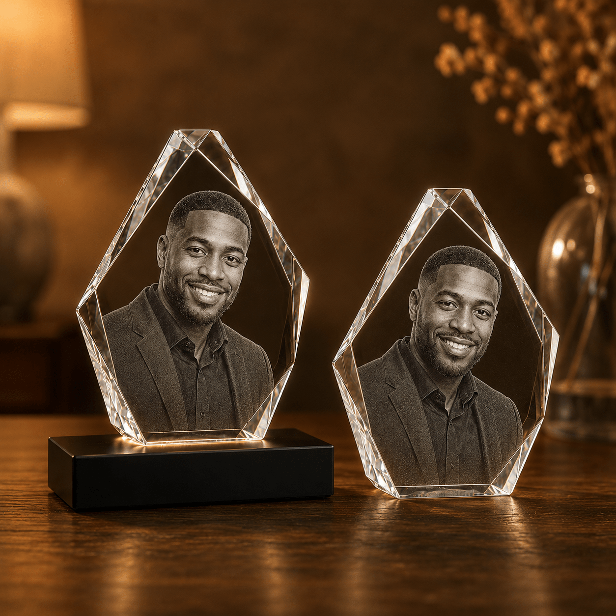 Custom 3D Crystal Hexagon Keepsake | Personalized Engraved Gift - Laverina