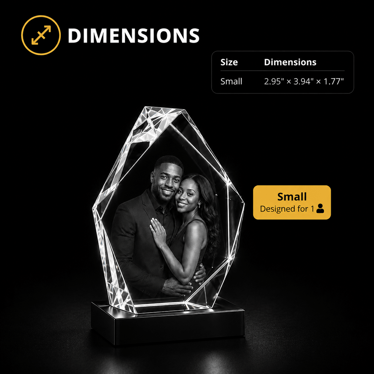 Custom 3D Crystal Hexagon Keepsake | Personalized Engraved Gift - Laverina