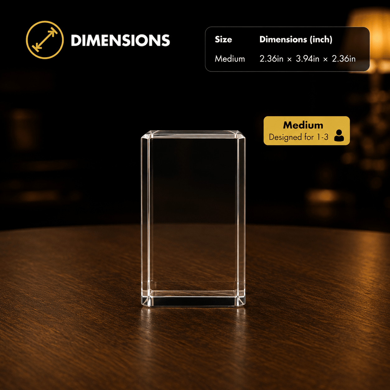 Custom 3D Crystal Rectangle Keepsake | Personalized Engraved Gift - Laverina
