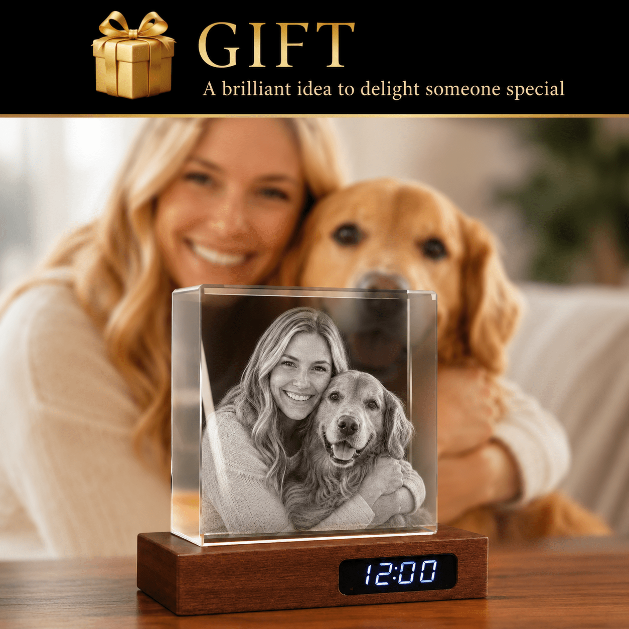Custom 3D Crystal Square Keepsake - Laverina