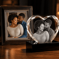 Custom 3D Multi - Faceted Heart Crystal | Personalized Engraved Gift - Laverina