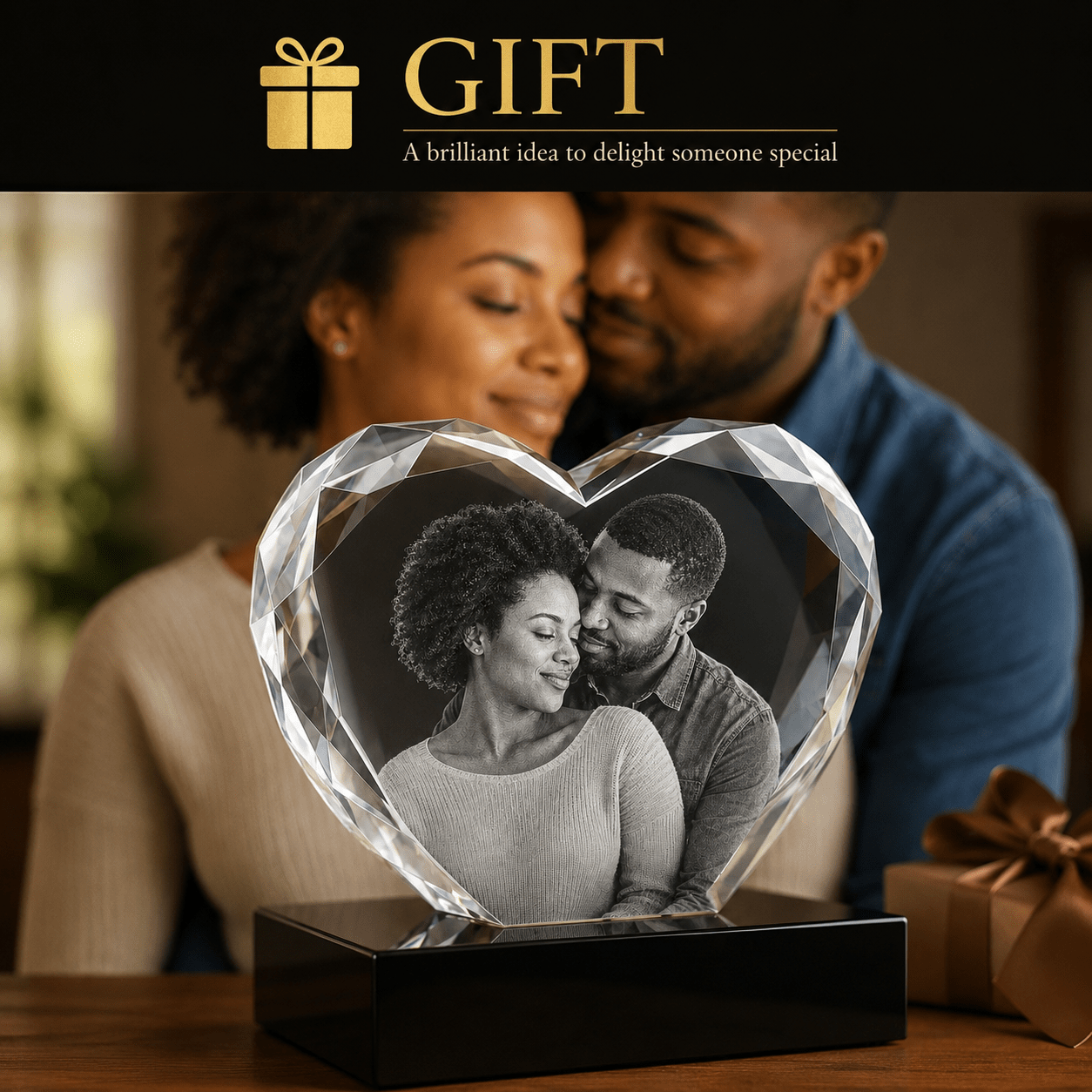 Custom 3D Multi - Faceted Heart Crystal | Personalized Engraved Gift - Laverina
