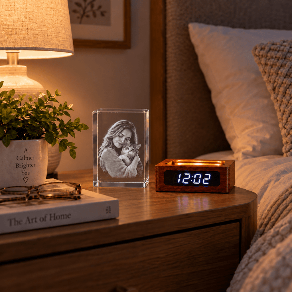 Custom Photo Crystal Keepsake Clock - Laverina