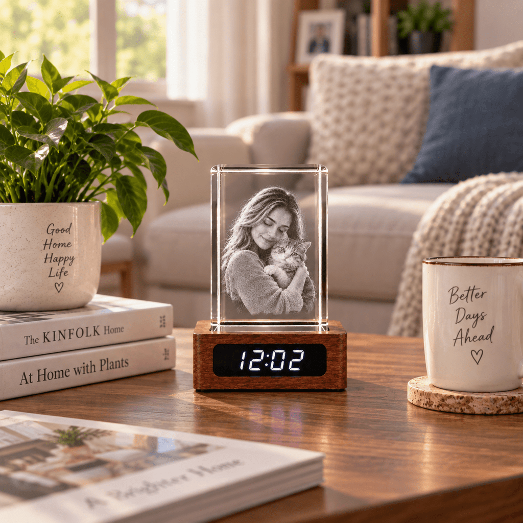 Custom Photo Crystal Keepsake Clock - Laverina