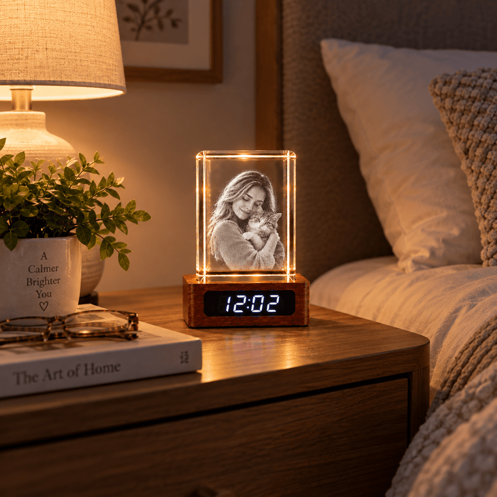 Custom Photo Crystal Keepsake Clock - Laverina