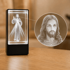 Divine Mercy Jesus Crystal Keepsake - Laverina