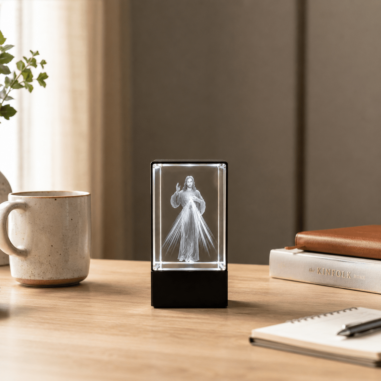 Divine Mercy Jesus Crystal Keepsake - Laverina