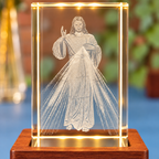 Divine Mercy Jesus Crystal Keepsake Clock - Laverina