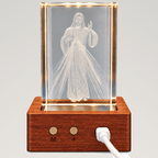 Divine Mercy Jesus Crystal Keepsake Clock - Laverina