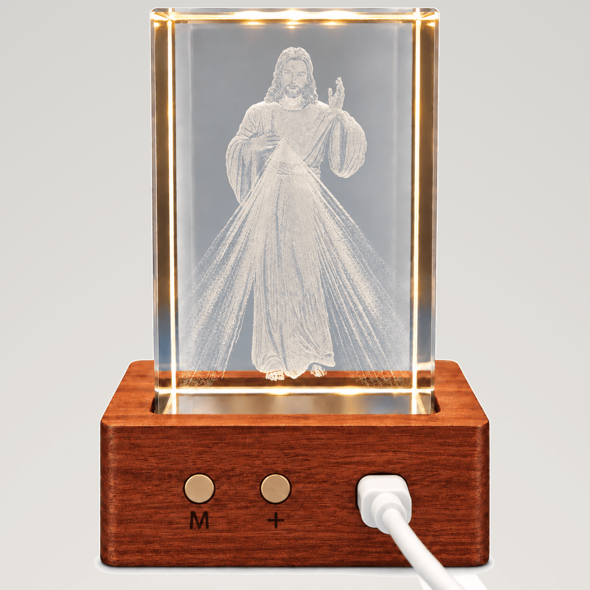 Divine Mercy Jesus Crystal Keepsake Clock - Laverina