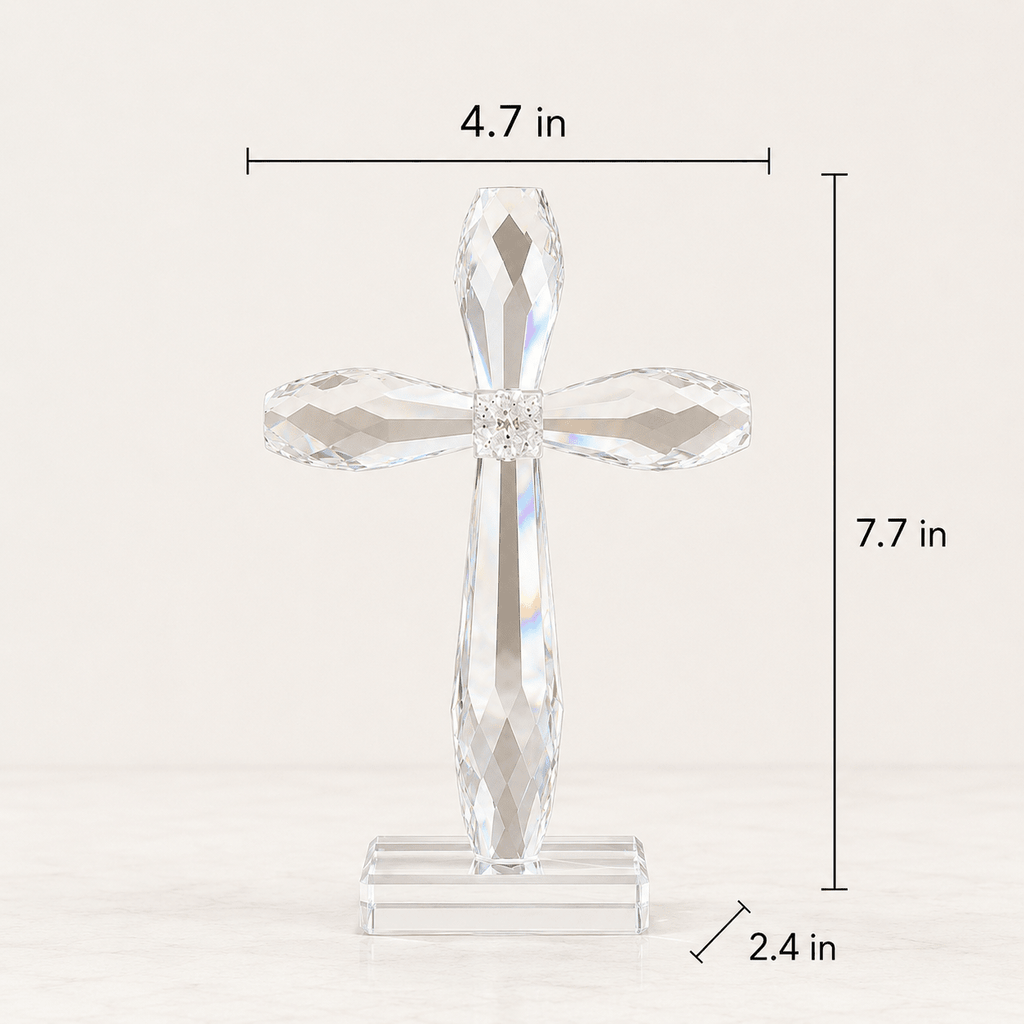 Faceted Crystal Cross Decor - Laverina