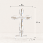Faceted Crystal Cross Decor - Laverina