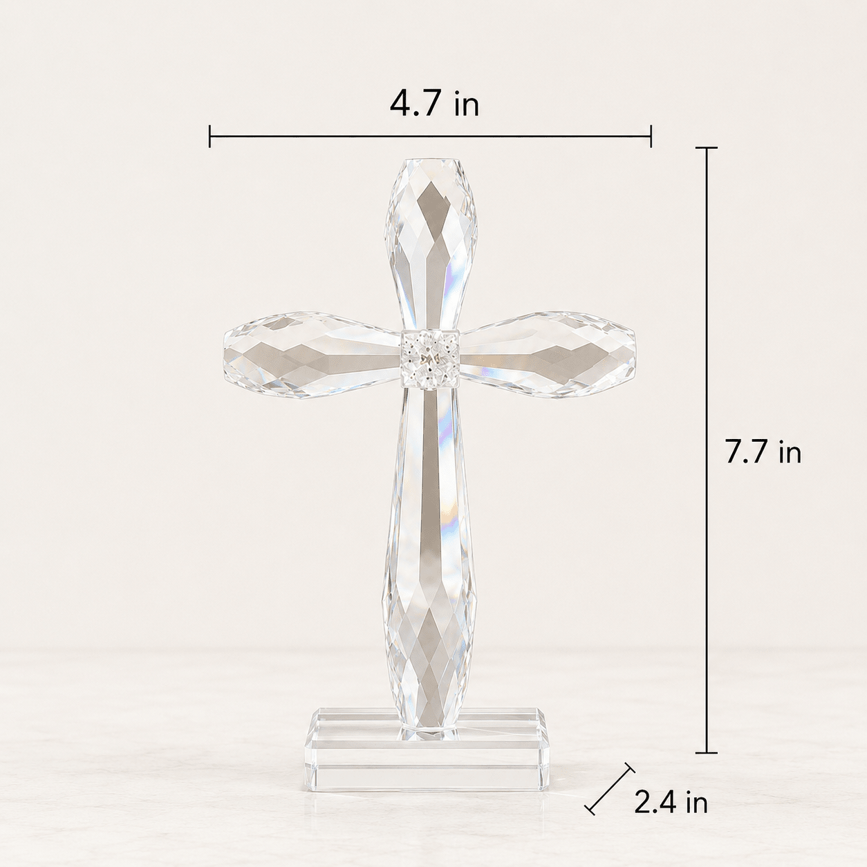 Faceted Crystal Cross Decor - Laverina