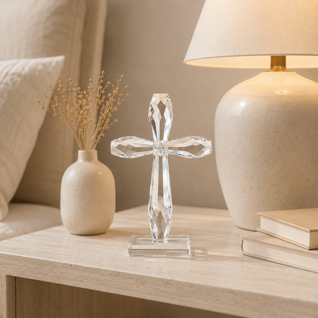 Faceted Crystal Cross Decor - Laverina