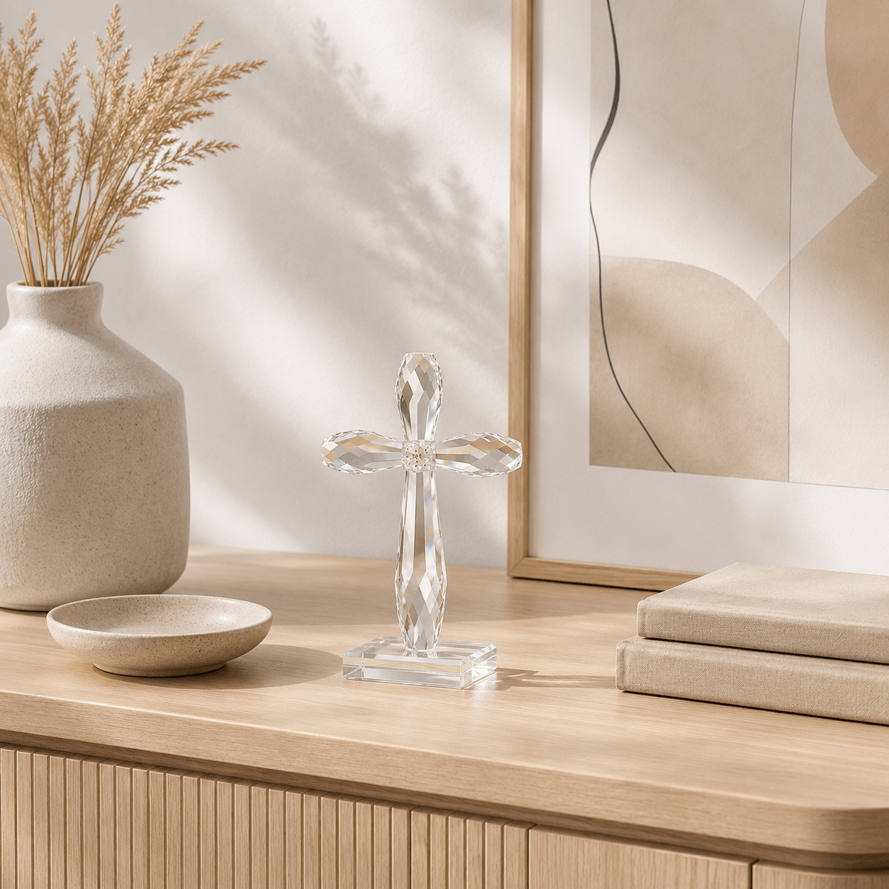 Faceted Crystal Cross Decor - Laverina