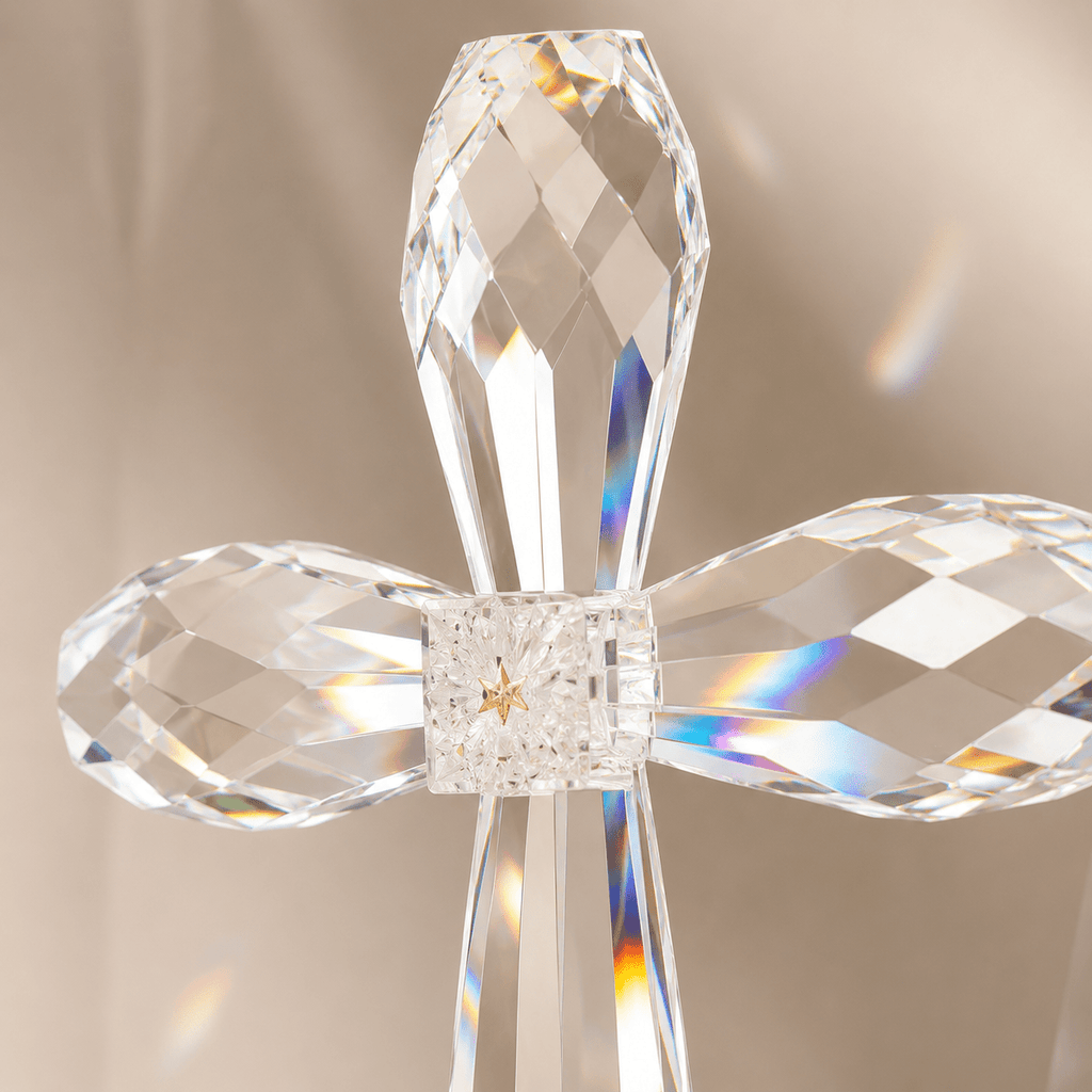 Faceted Crystal Cross Decor - Laverina