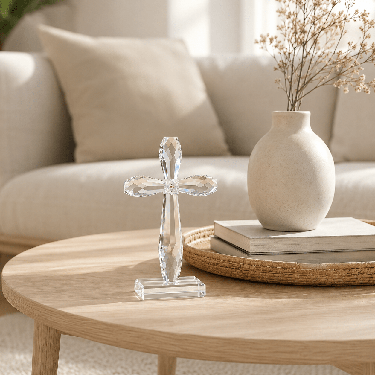 Faceted Crystal Cross Decor - Laverina