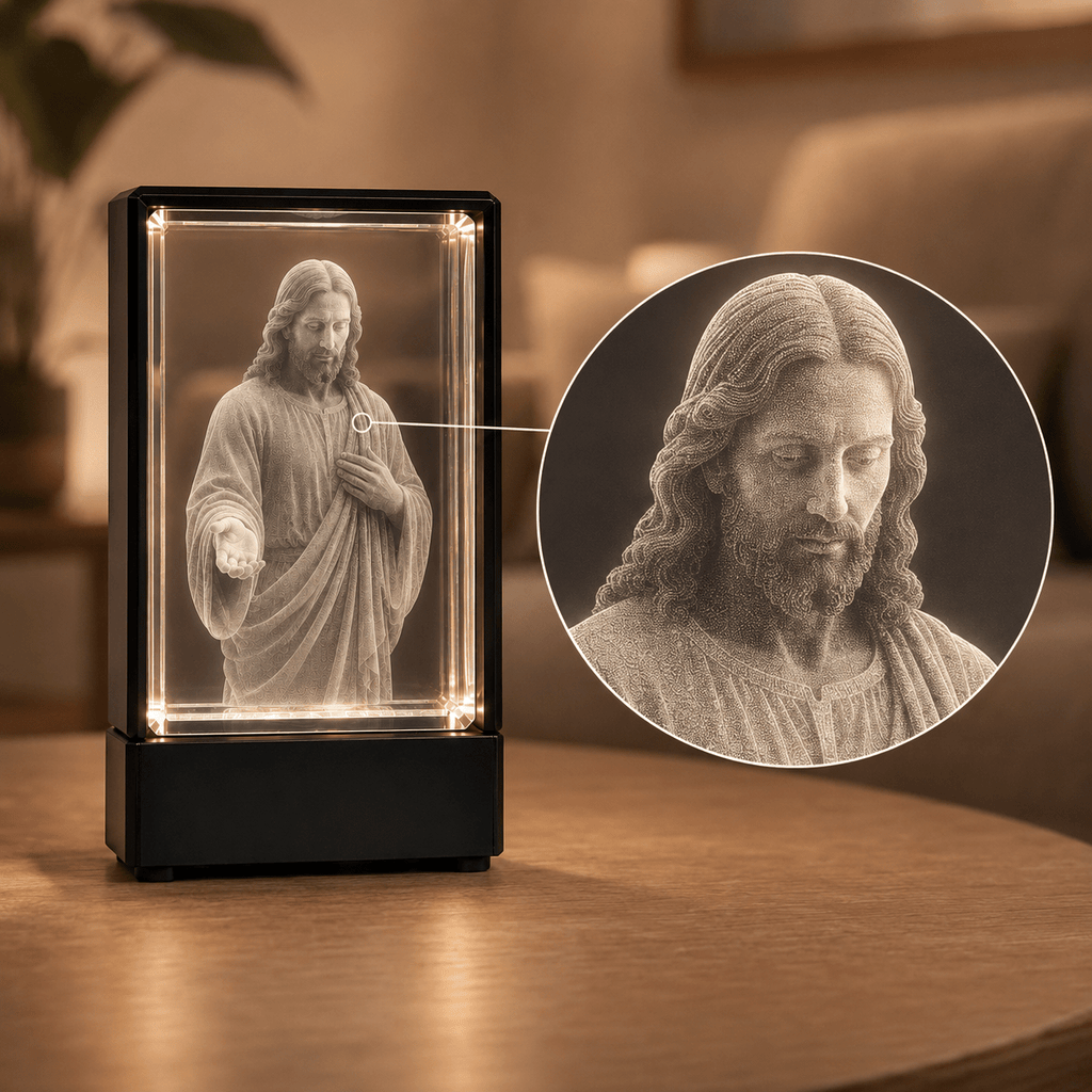 Illuminated Jesus Crystal Keepsake - Laverina