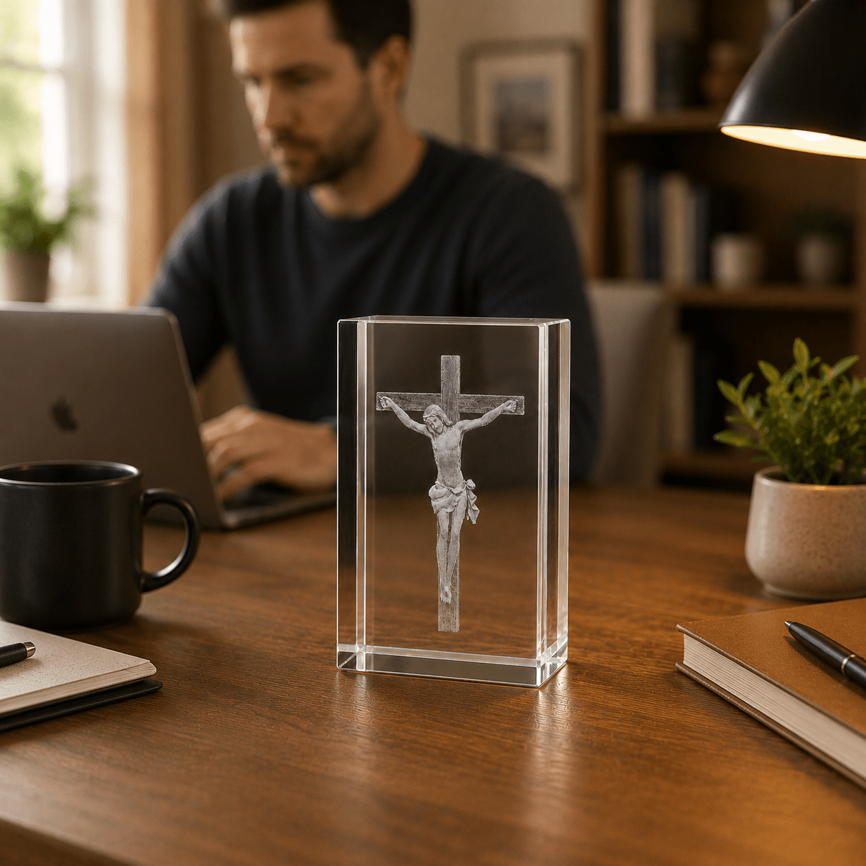 Jesus Crucifix Crystal Keepsake - Laverina