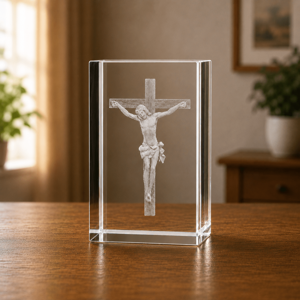 Jesus Crucifix Crystal Keepsake - Laverina
