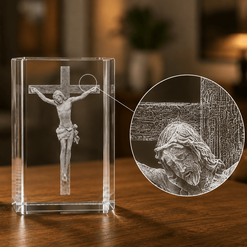 Jesus Crucifix Crystal Keepsake - Laverina