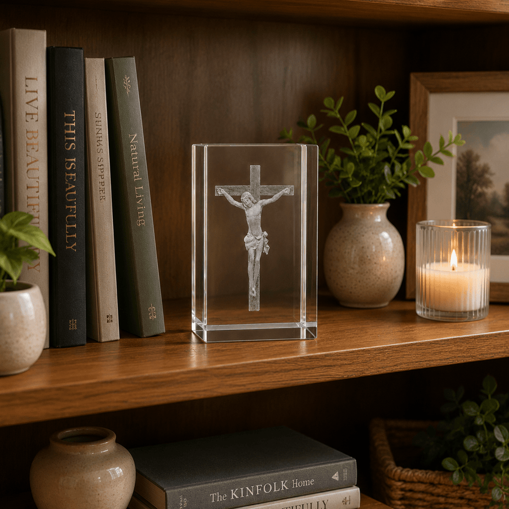 Jesus Crucifix Crystal Keepsake - Laverina